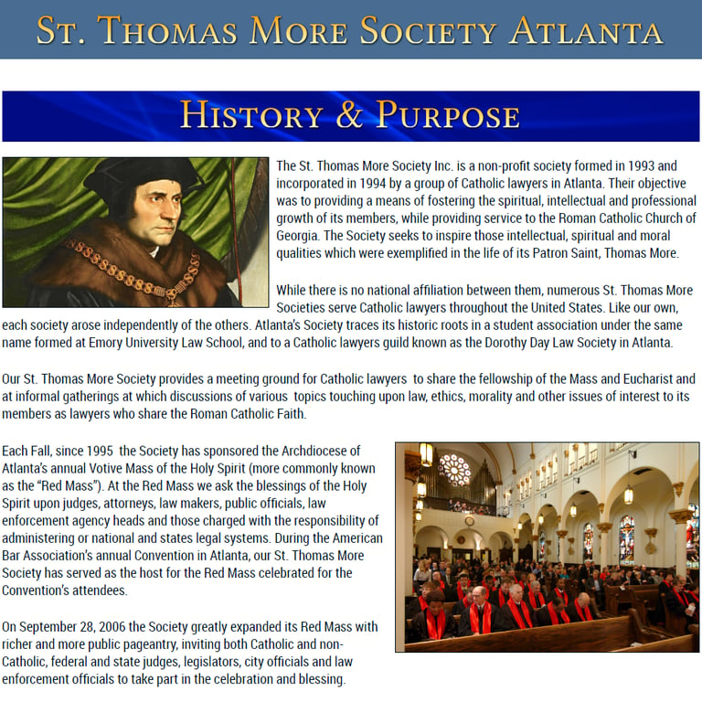 St. Thomas More Society Atlanta - Catholic organization in Atlanta GA